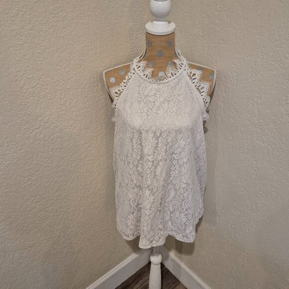 SALE DELETING 6/30 Maurices Cream Lace Tank - Picture 1 of 4
